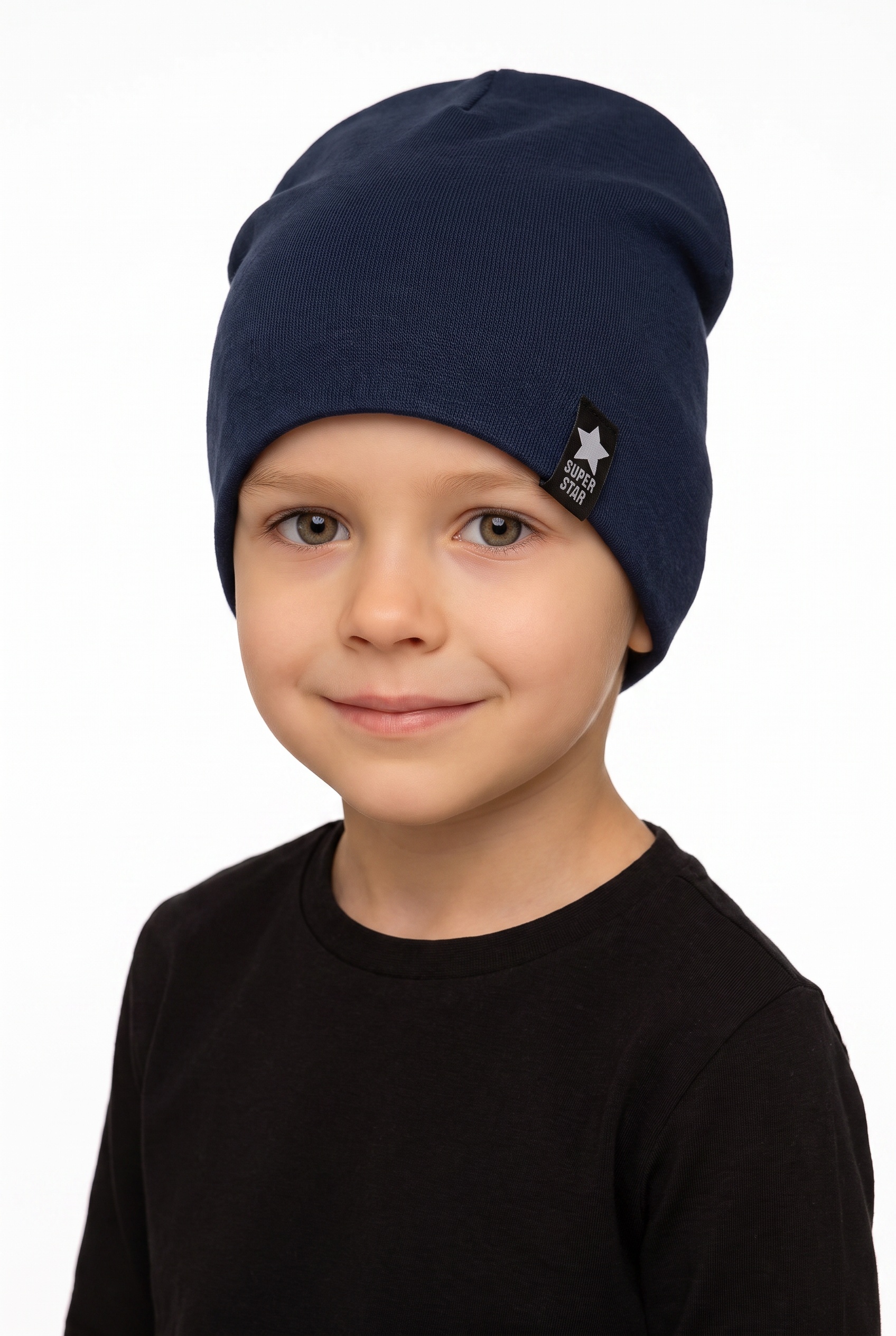 Czapka dziecięca beanie dwuwarstwowa – bawełniana, wiosna/jesień (PYSIO)